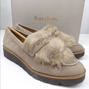 Franco Sarto Women’s Fur Loafers 8